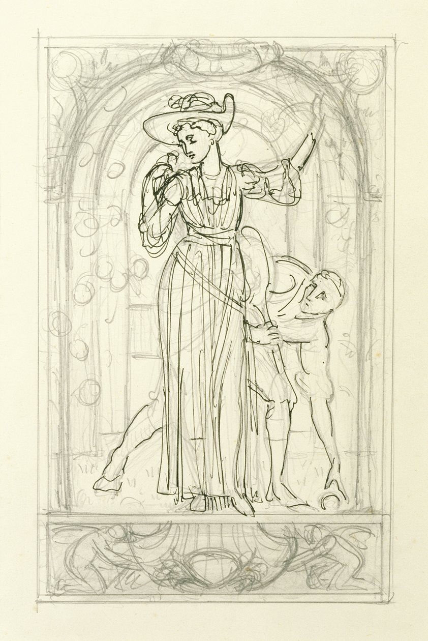 Preparatory Drawing for a Calendar by Walter Crane