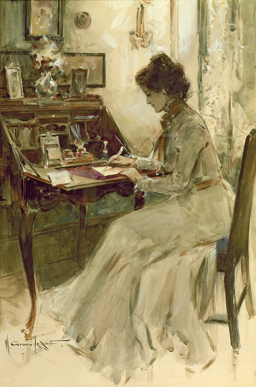 Writing a Letter, 1900 by Walter Granville Smith