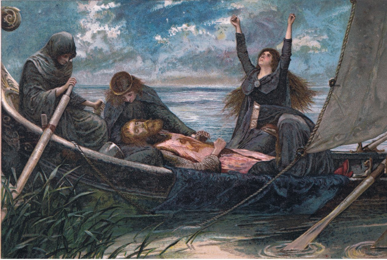 The Passing of Arthur, Illustration from Tennyson Pictures, c.1900 by Walter Paget