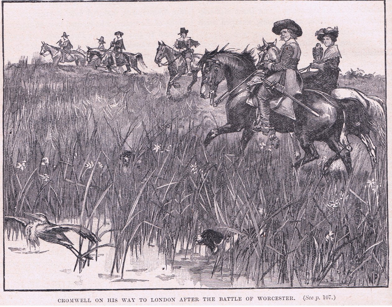Cromwell on his way to London after the Battle of Worcester AD 1651 by Walter Stanley Paget