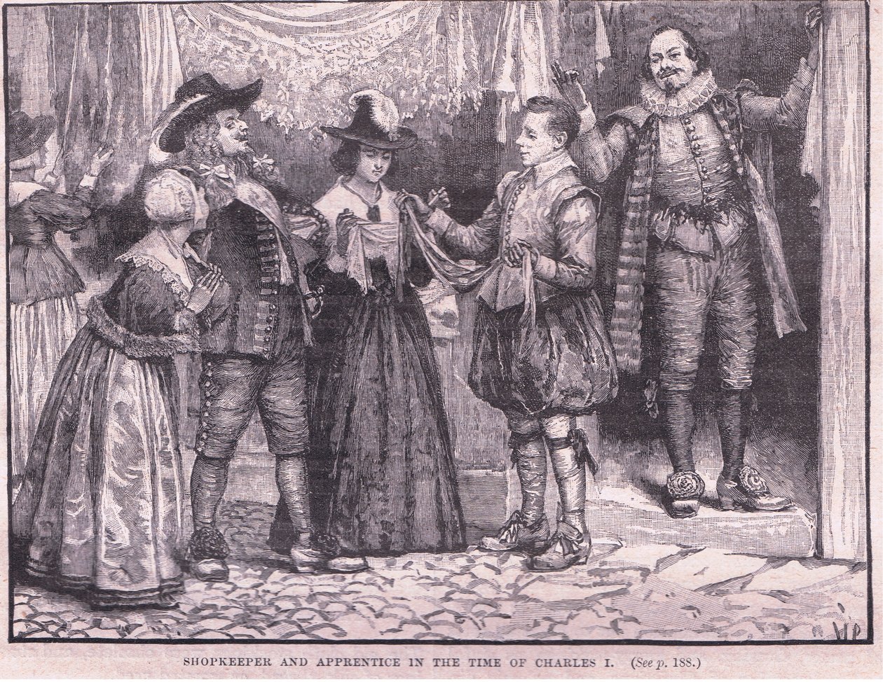 Shopkeeper and Apprentice in the Time of Charles I by Walter Stanley Paget