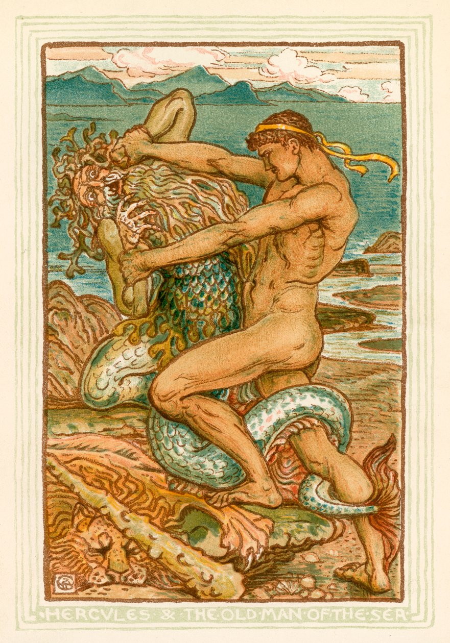 Hercules and the Old Man of the Sea by Walter (after) Crane