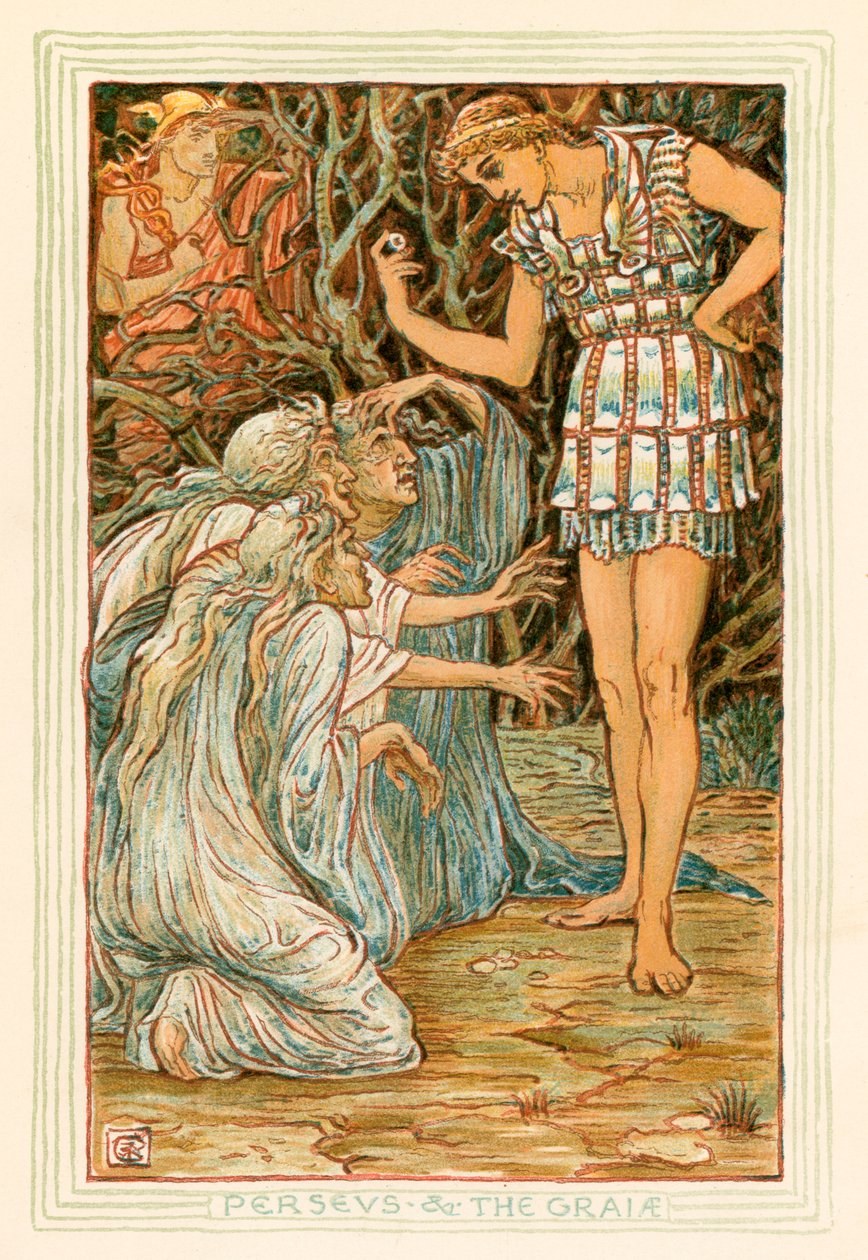 Perseus and the Graiae by Walter (after) Crane