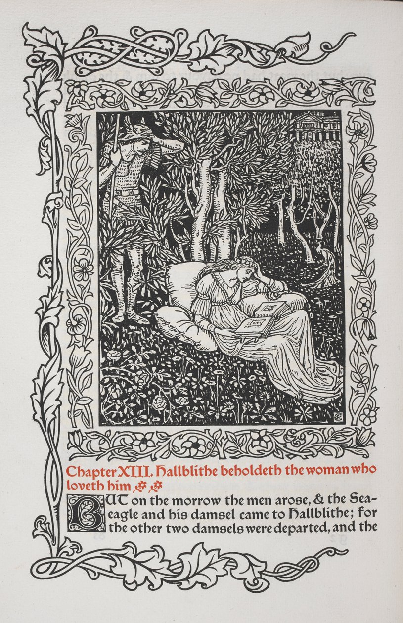 Chapter XIII. Hallblithe Beholdeth the Woman Who Loveth Him. by Walter Crane