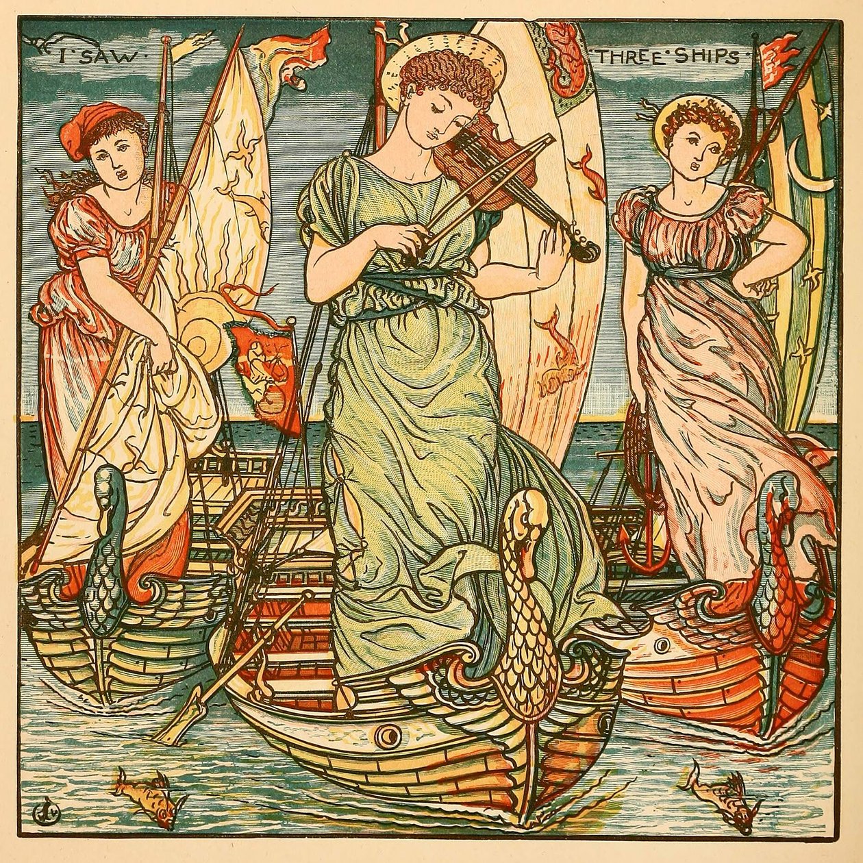 I Saw Three Ships, from Walter Crane
