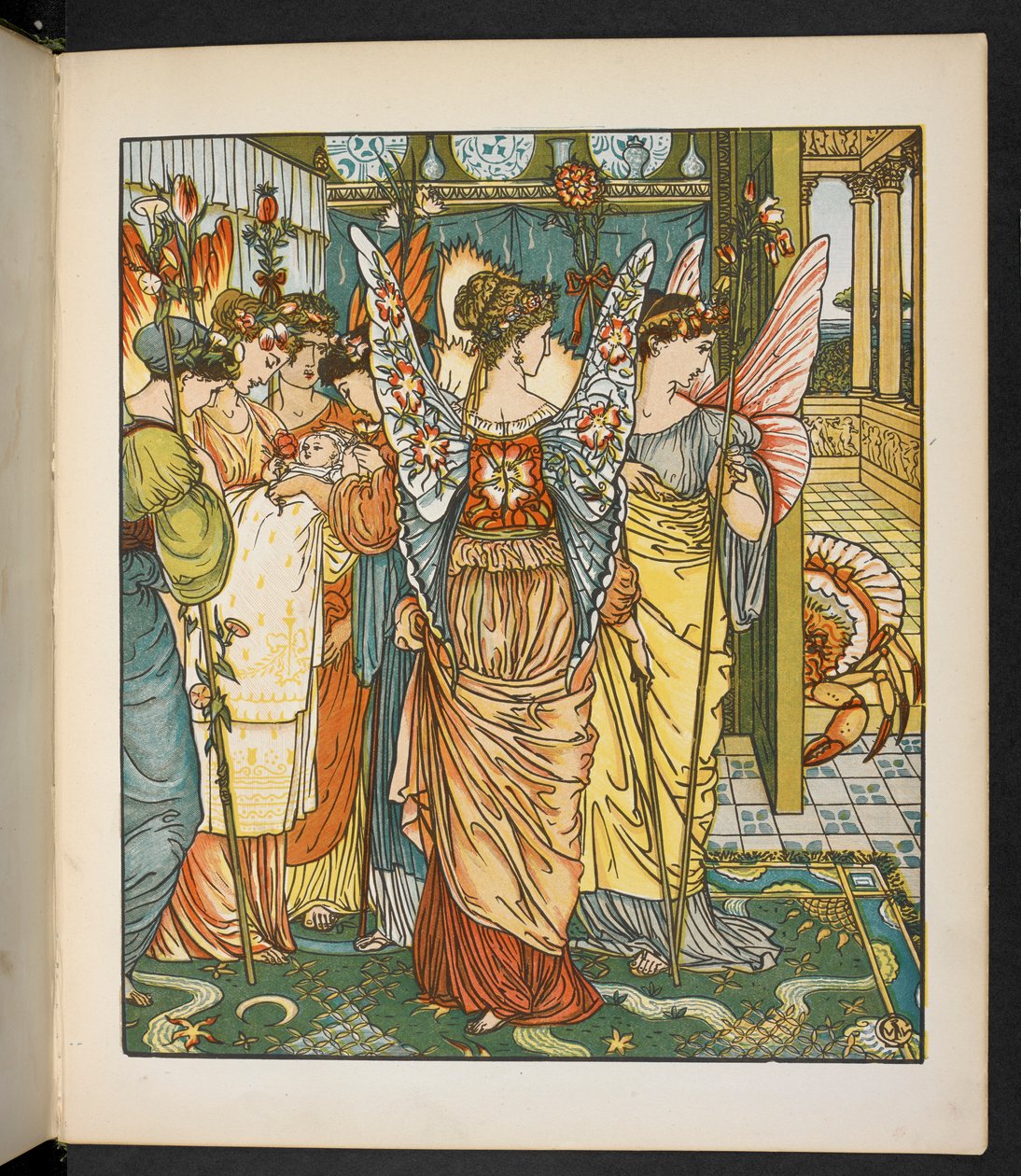 Illustration for the Hind in the wood by Walter Crane