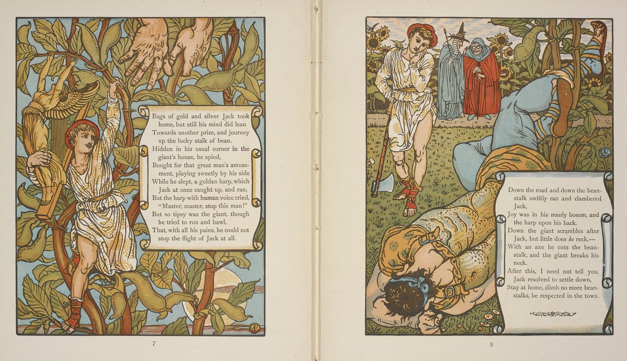 Illustration for the story, 'Jack and the Beanstalk'
