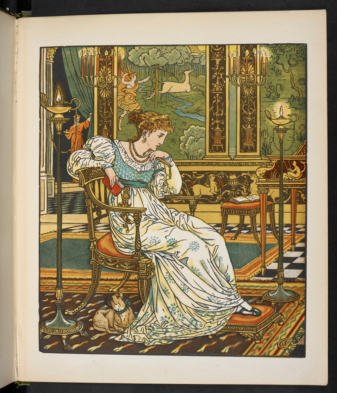 Illustration for the story, the Hind in the Wood by Walter Crane