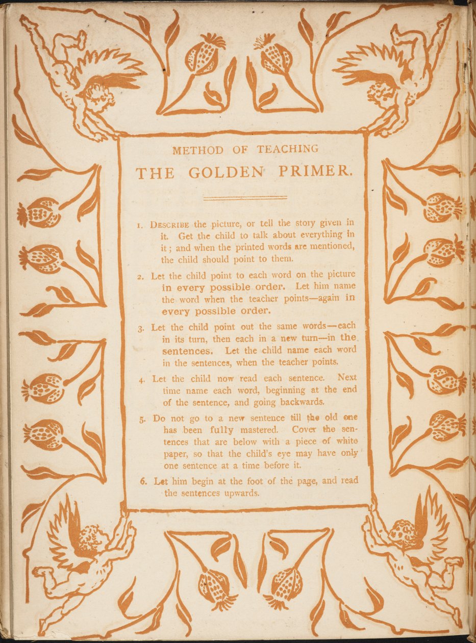 Method of teaching the Golden primer. Floral borders with cherubs by Walter Crane