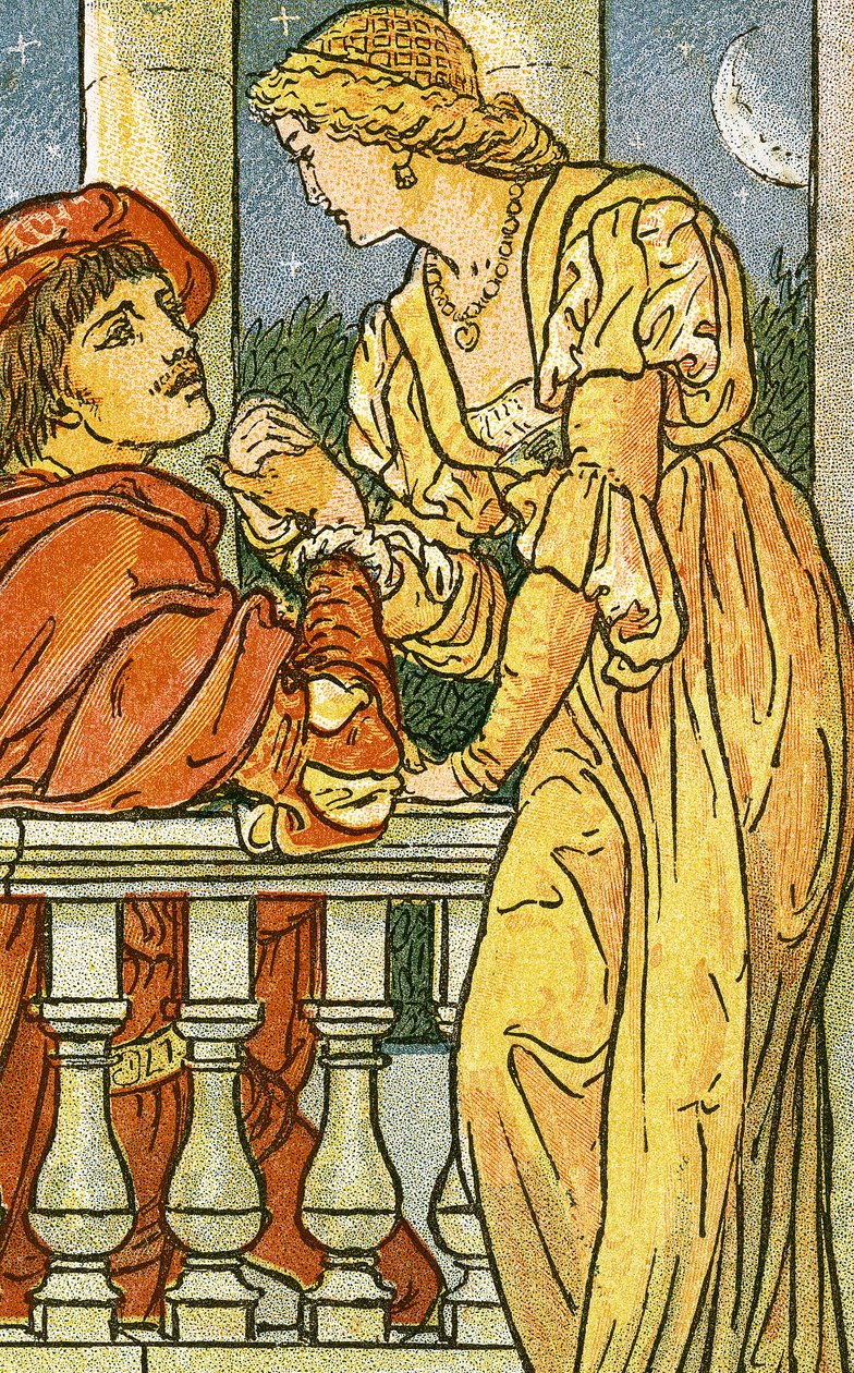 Now, Oh, Now, I Needs Must Part, song illustration from Pan-Pipes, A Book of Old Songs, Newly Arranged and with Accompaniments by Theo. Marzials, published in London by George Routledge & Sons, 1884 by Walter Crane