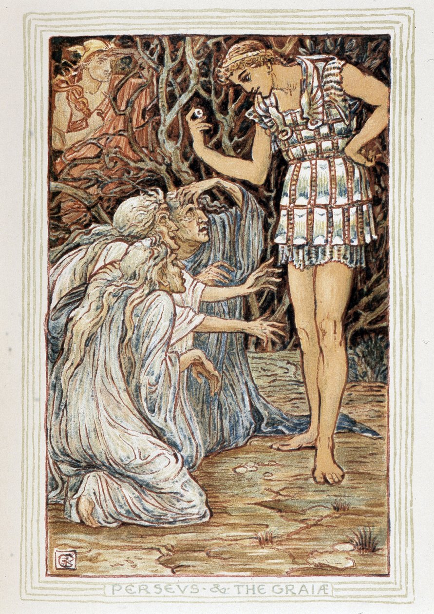 Perseus and the Graia (Boeotia, Greece) - He meets three old women (witches?) - in 