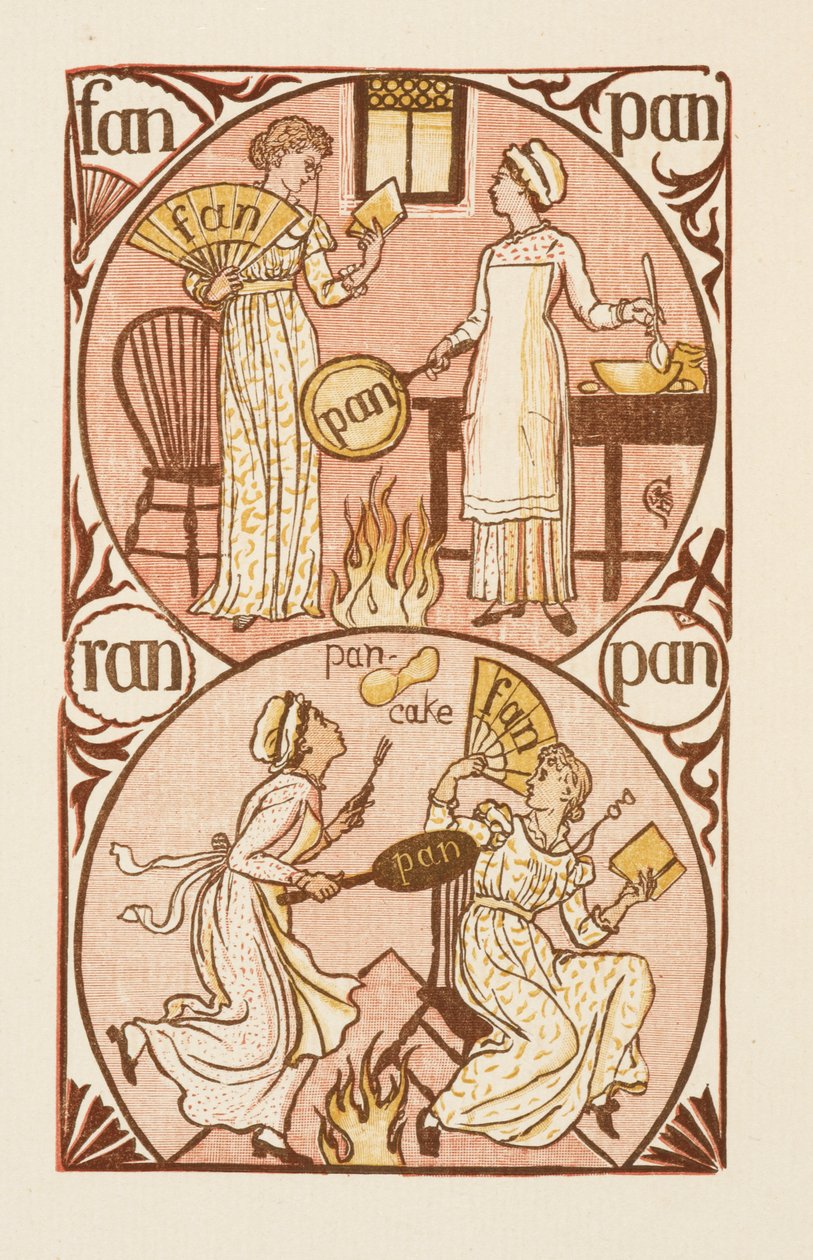Rhyming words ending in the letter N. The Golden primer by Walter Crane