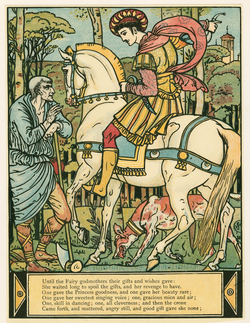 The Prince Asks Directions, from The Blue Beard Picture Book by Walter Crane