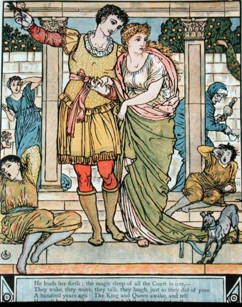 The Prince rescuing the princess, illustration for 