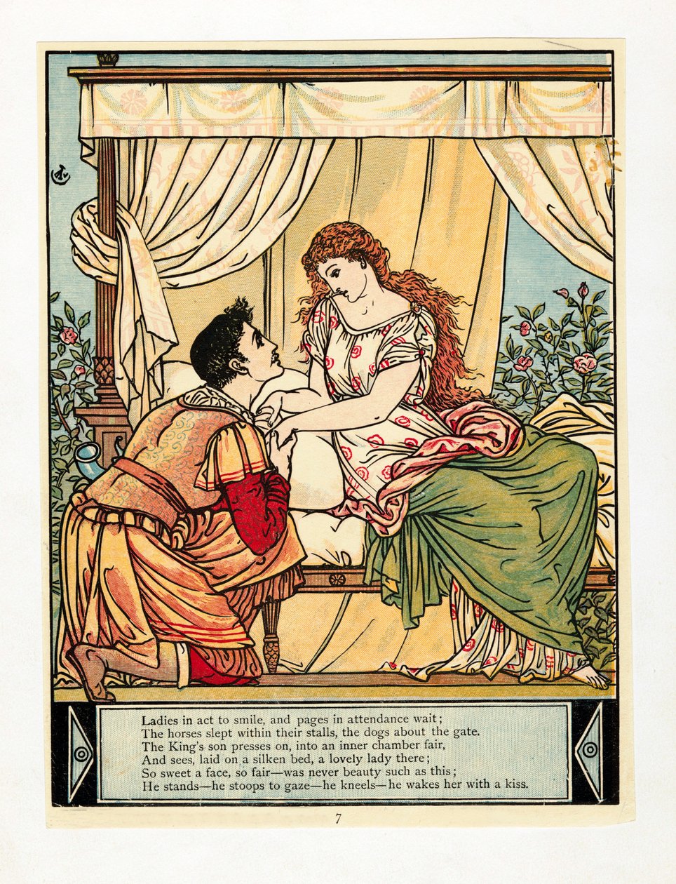 The Prince Wakes Beauty, from The Blue Beard Picture Book by Walter Crane