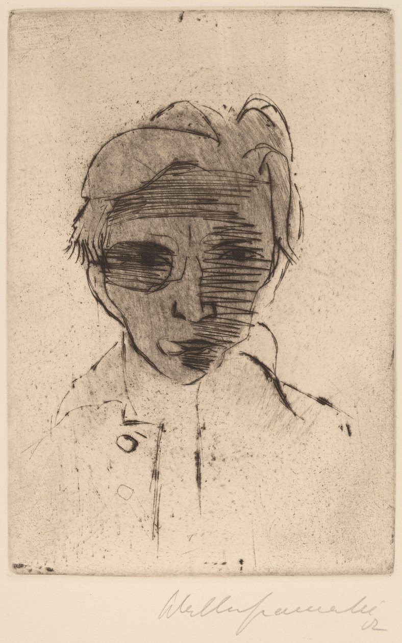 Gloomy Face, Self-portrait by Walter Gramatte