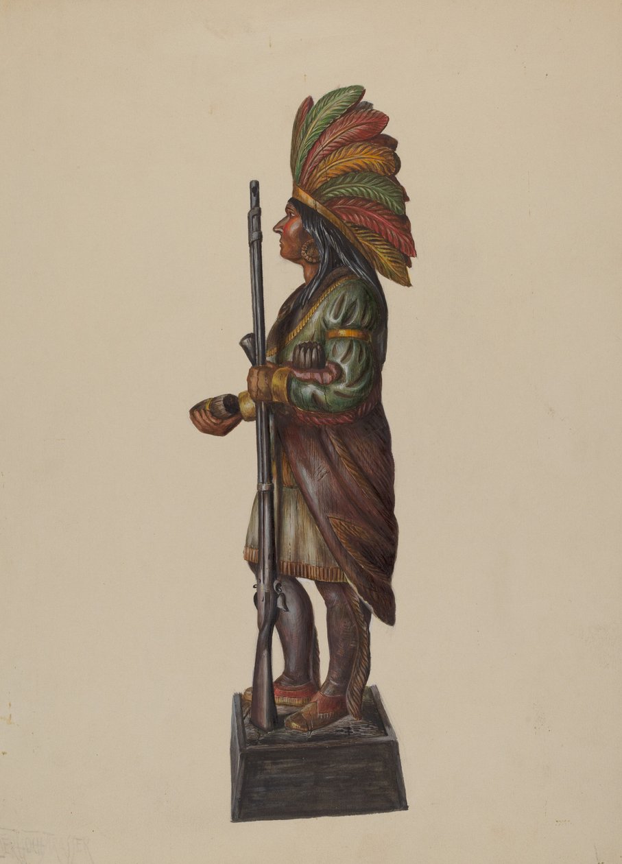 Cigar Store Indian, c. 1936 by Walter Hochstrasser