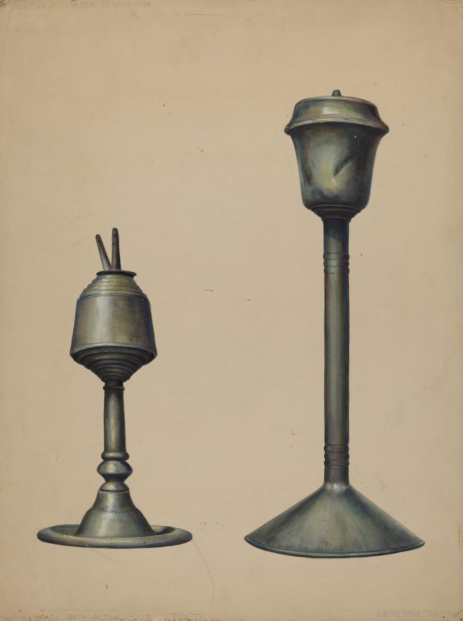 Two Oil Lamps by Walter Hochstrasser