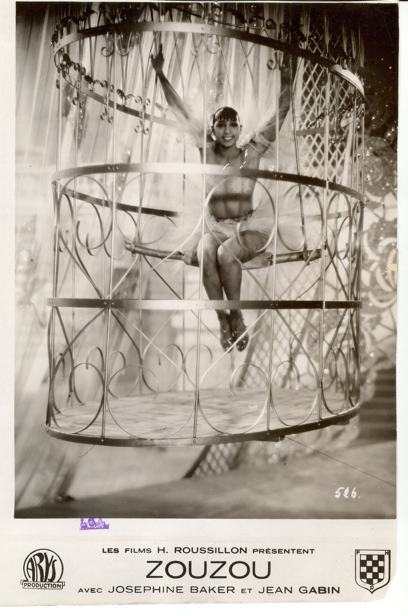 Film poster showing Josephine Baker in Zouzou by Walter Limot