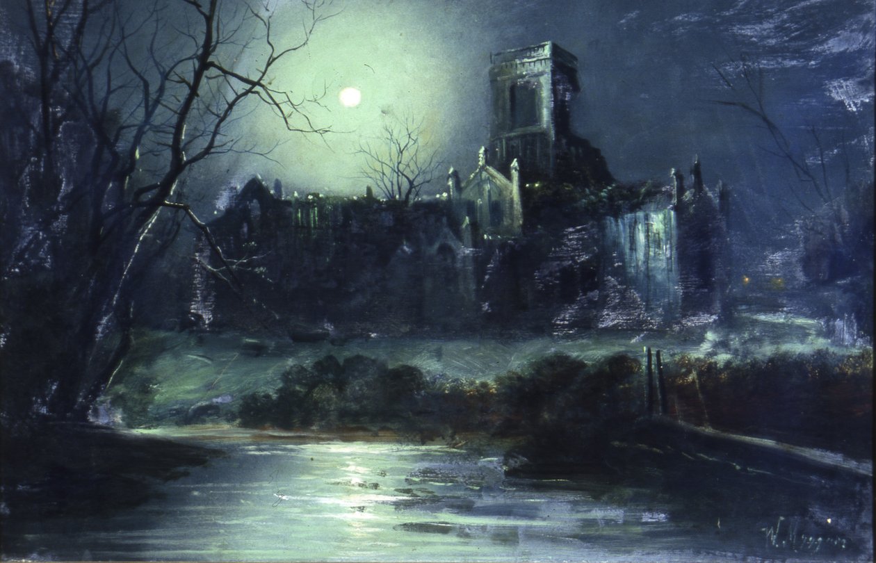 Kirkstall Abbey by Moonlight by Walter Linsley Meegan