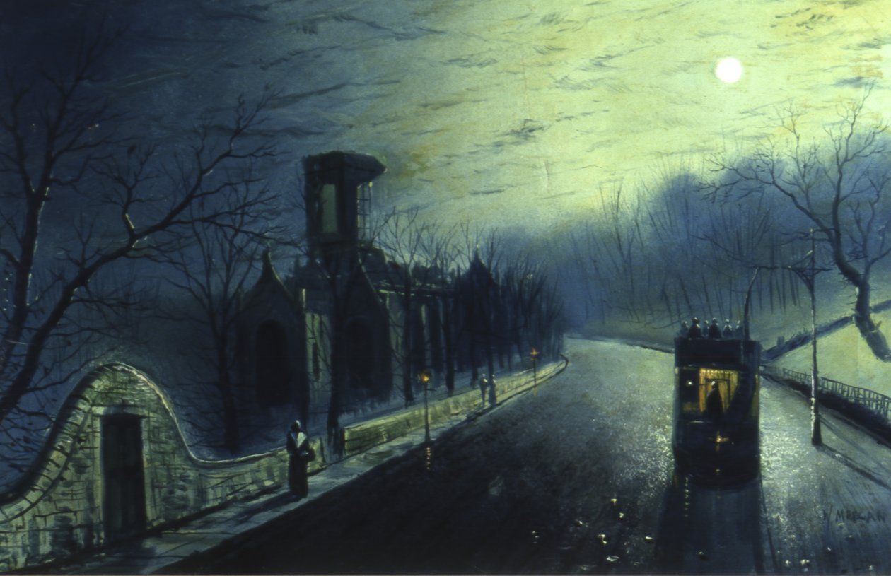 Kirkstall Abbey by Moonlight by Walter Linsley Meegan