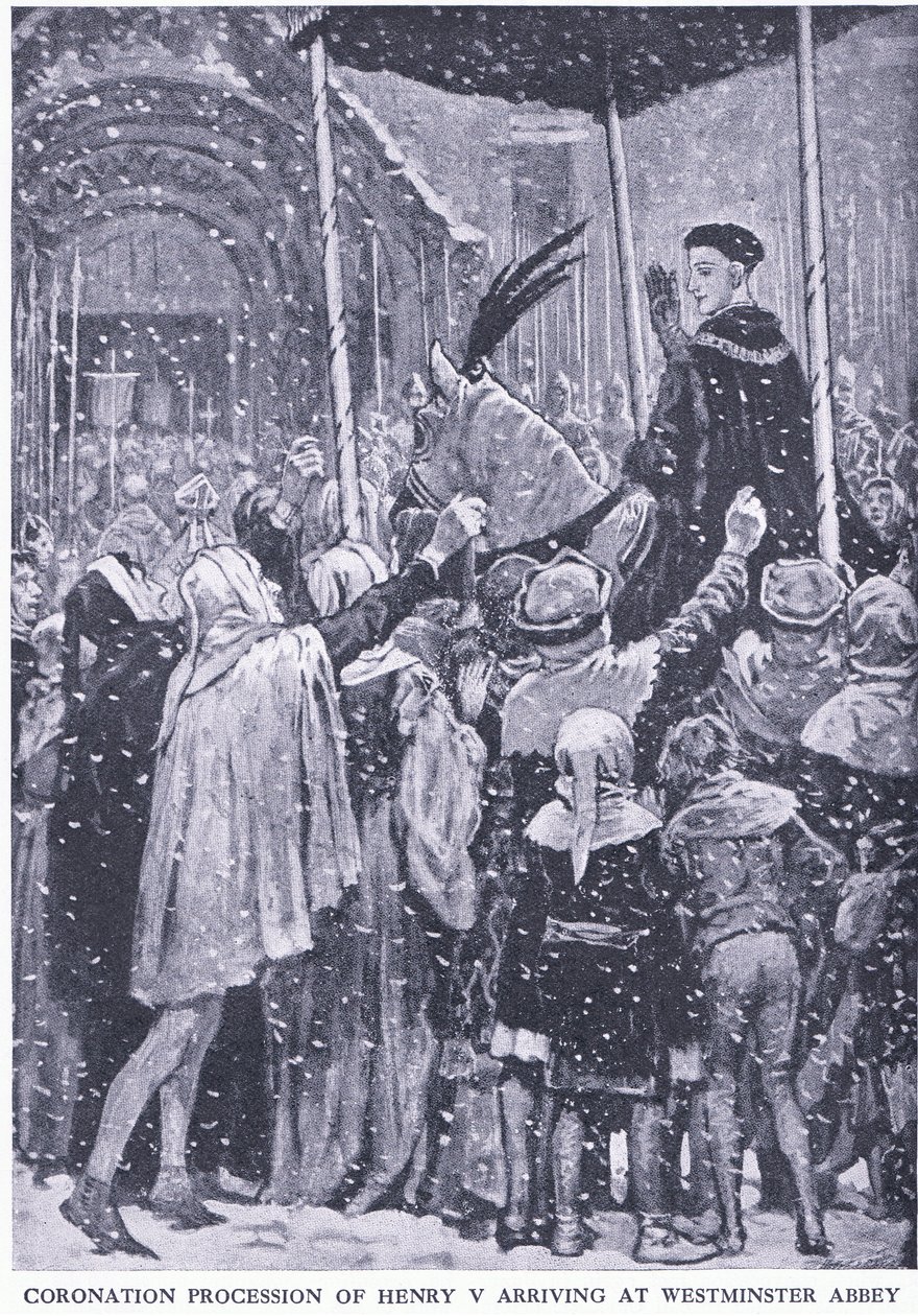 Coronation procession of Henry V arriving at Westminster Abbey 1413 by Walter Paget