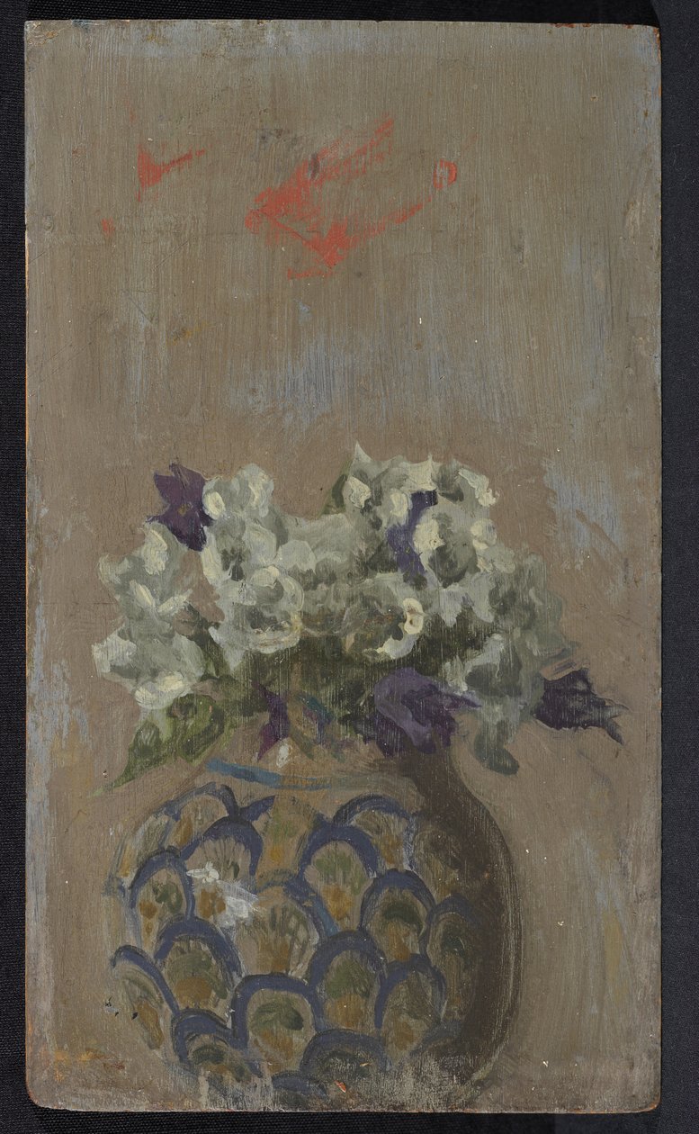 Sweet Violets - White and Blue Violets in a Patterned Bowl by Walter Richard Sickert