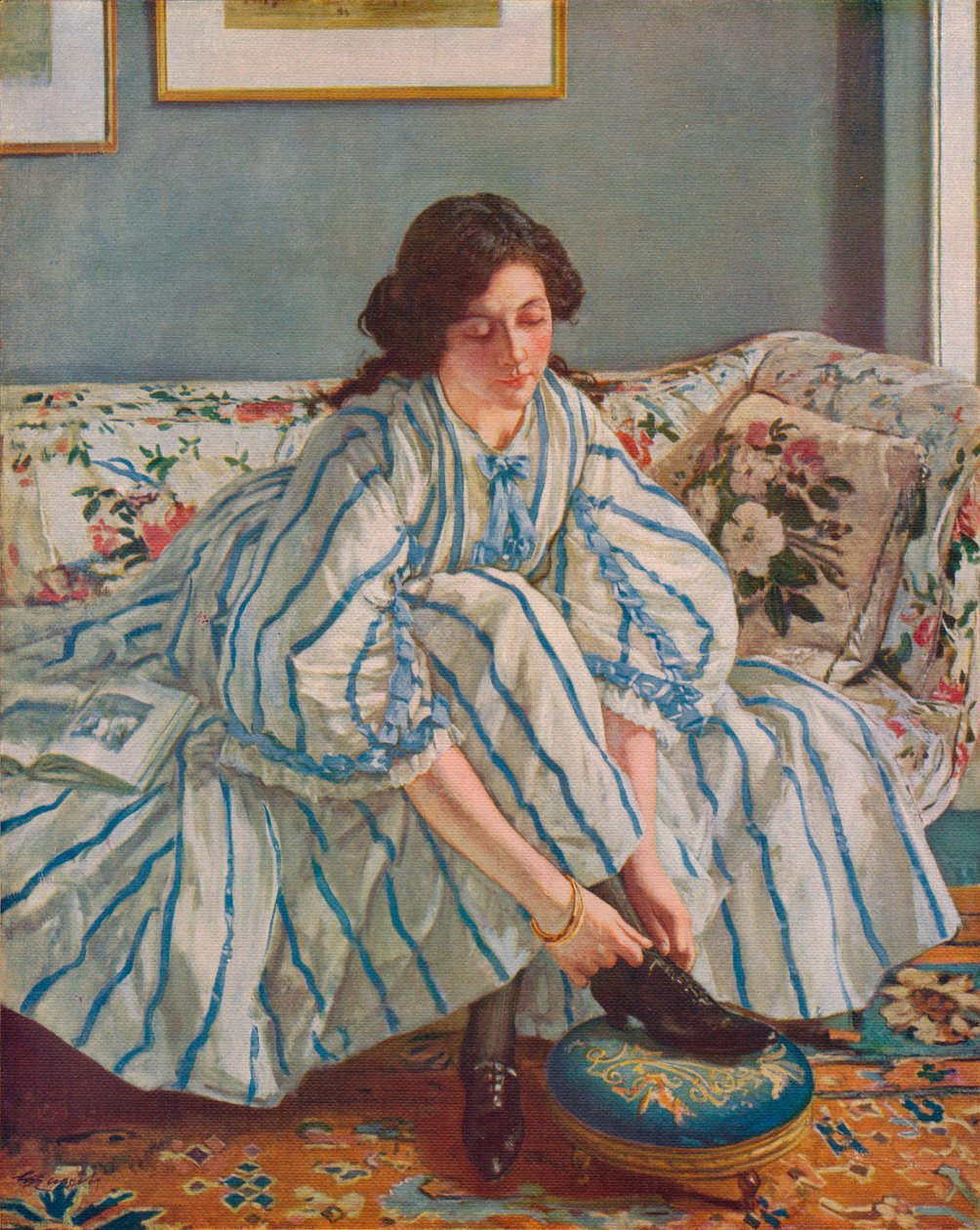 Tying Her Shoe, c1900 by Walter Russell