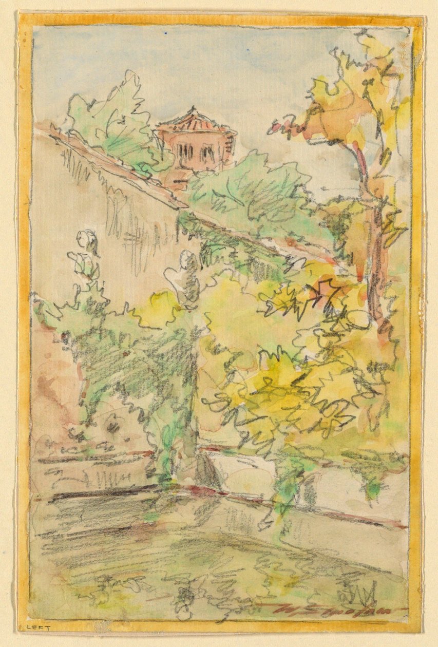 A Courtyard by Walter Shirlaw