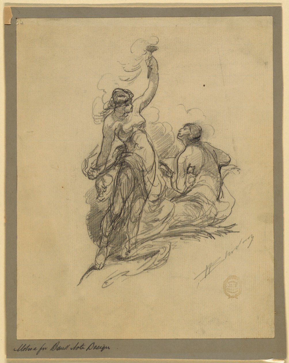 Motif for Bank Note Design by Walter Shirlaw
