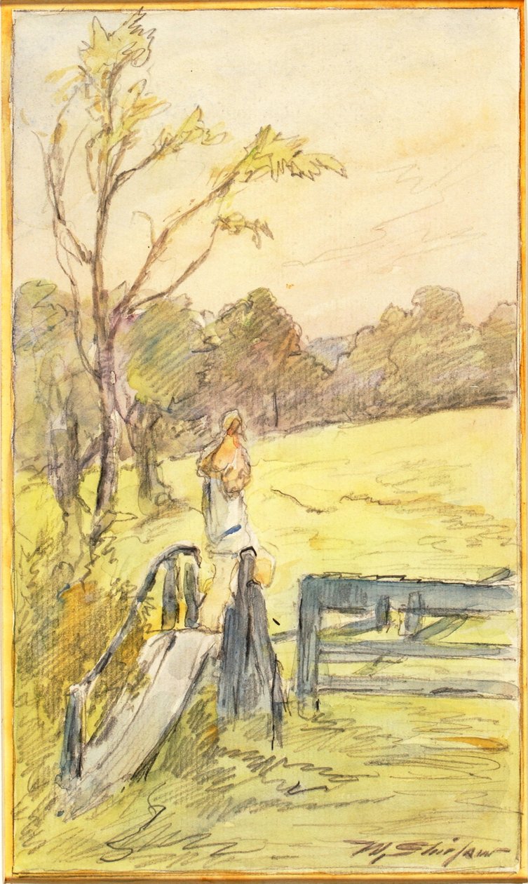 The Gate Slide by Walter Shirlaw