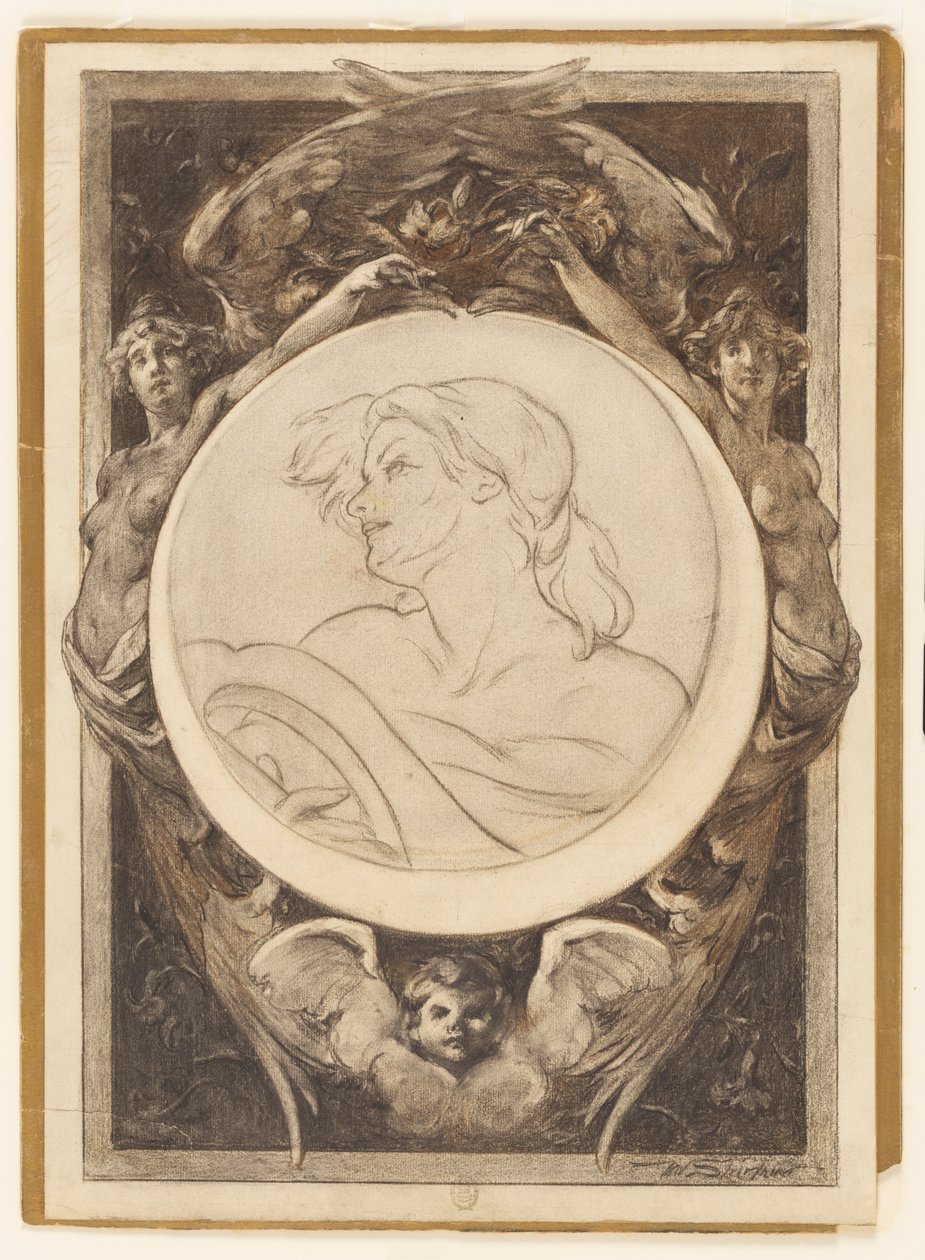 Woman with Lyre by Walter Shirlaw