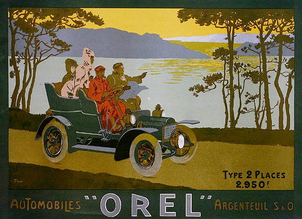 Advertisement for Orel motor cars by Walter Thor