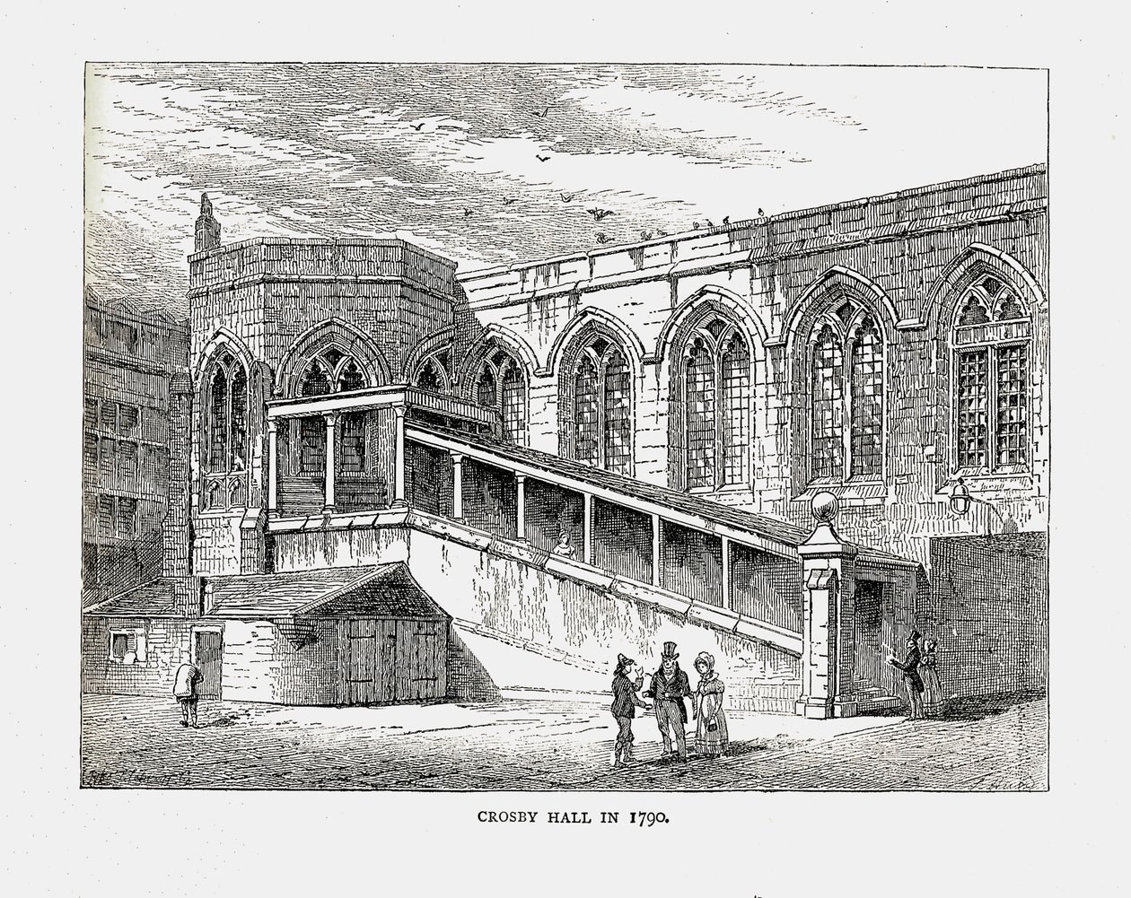 Crosby Hall in 1790, 1878 by Walter Thornbury