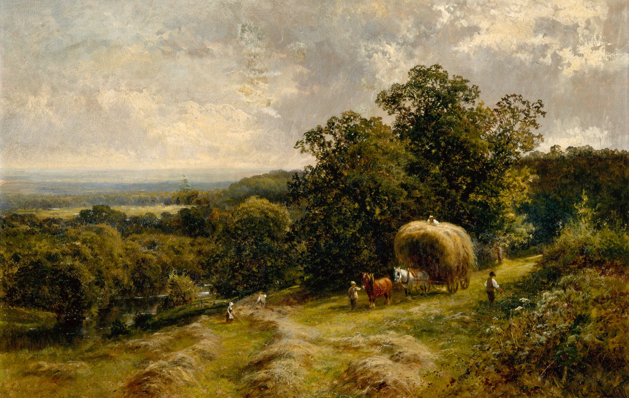 Carting Hay near Brockham, Surrey by Walter Wallor Caffyn