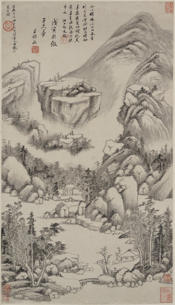 Landscape in the Style of Huang Gongwang, Hanging Scroll by Wang Shimin