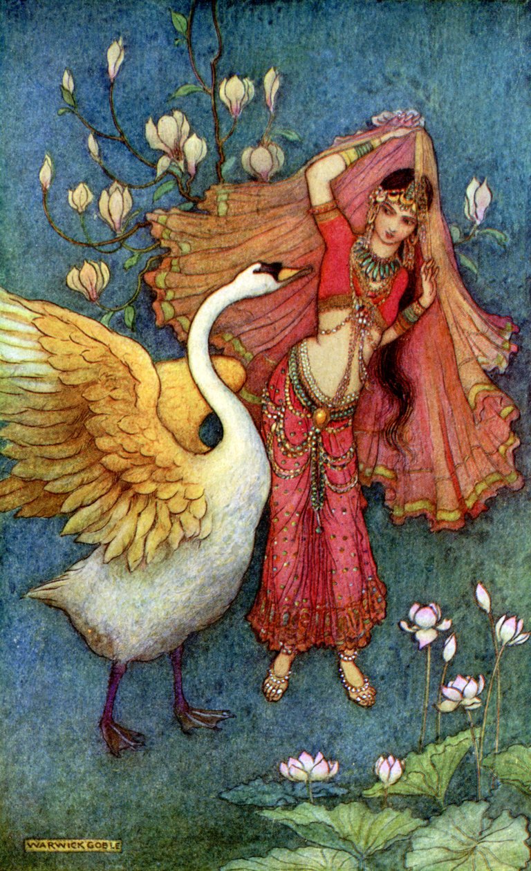 Princess Dayamanti and the Swan Messenger by Warwick Goble