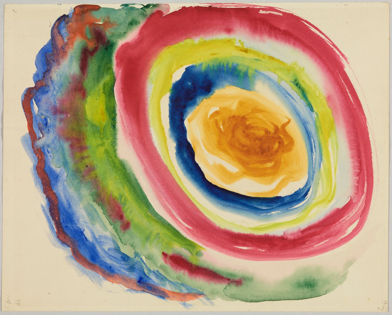 Color Study with Concentric Rings; Sheet 17 of the Sketchbook by Wassily Kandinsky