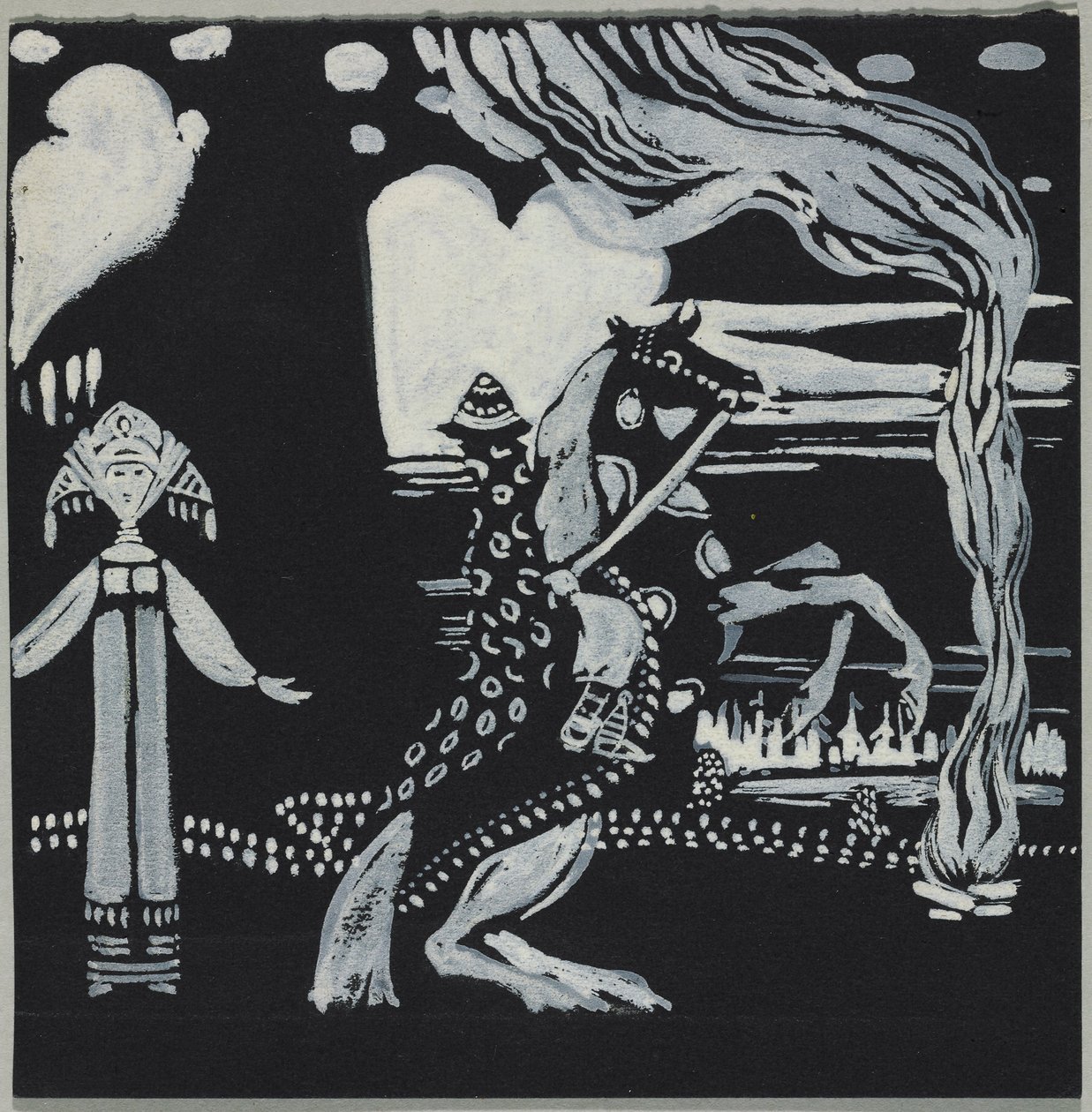 Flame, Lady and Rider (in Fantasy Costume) by Wassily Kandinsky