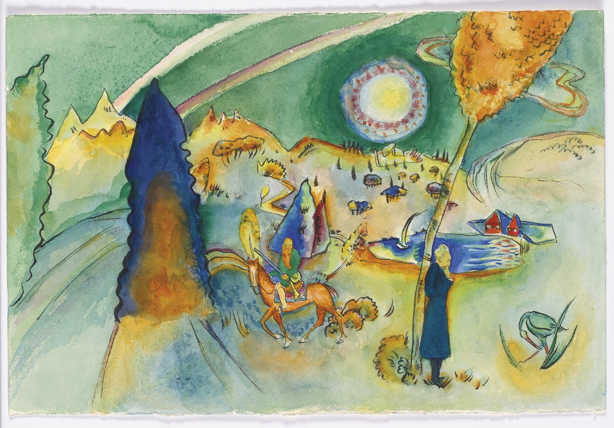 Watercolor for Poul Bjerre by Wassily Kandinsky