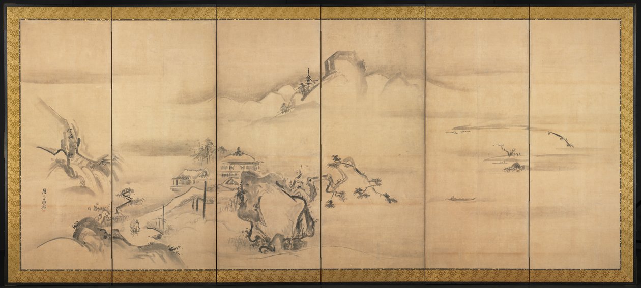 Eight Views of the Xiao and Xiang Rivers, 1700s by Watanabe Shiko