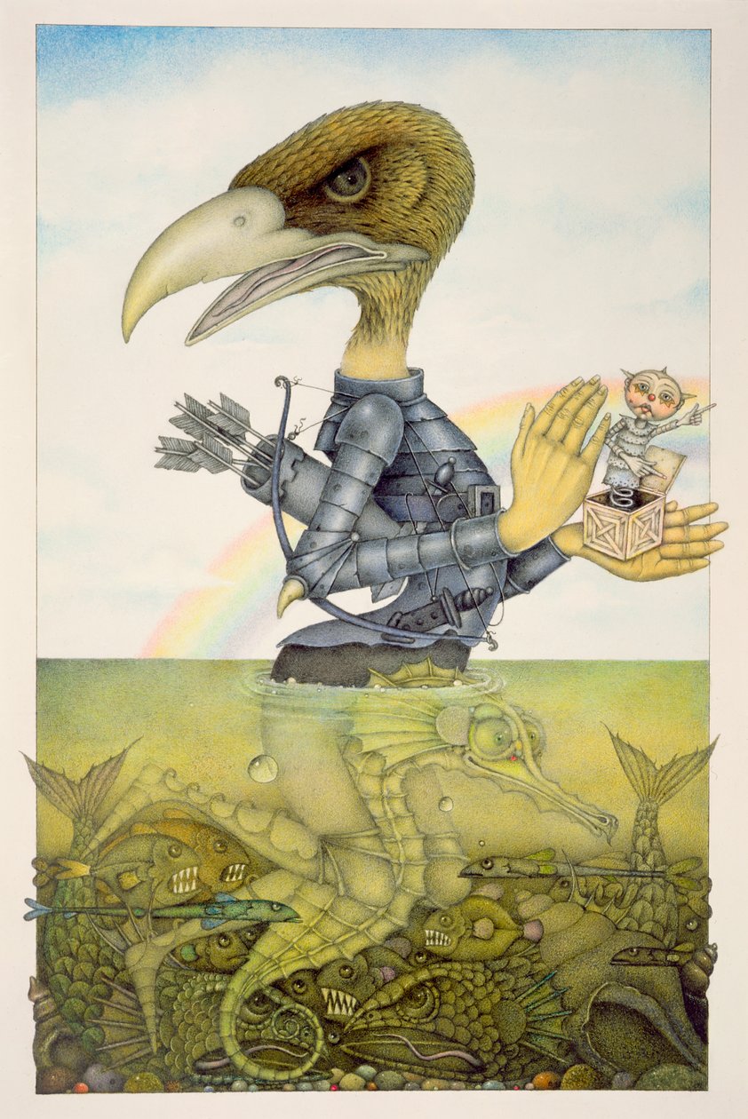 Bird in Armour on Sea Horse by Wayne Anderson