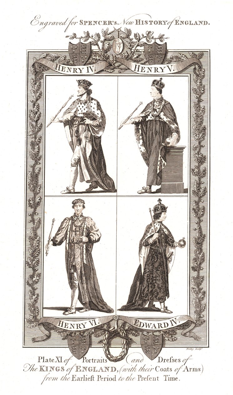 Portraits and Dresses of The Kings of England with Coats of Arms, 1784 by Webley and Scott Ltd