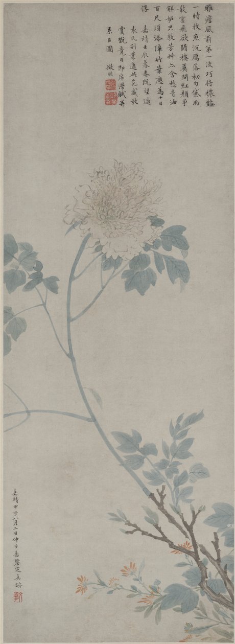 Peony, Hanging Scroll, 1532 by Wen Zhengming