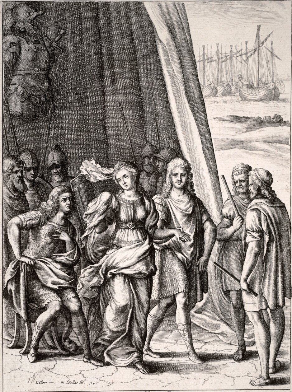 Briseis and Achilles by Wenceslaus Hollar