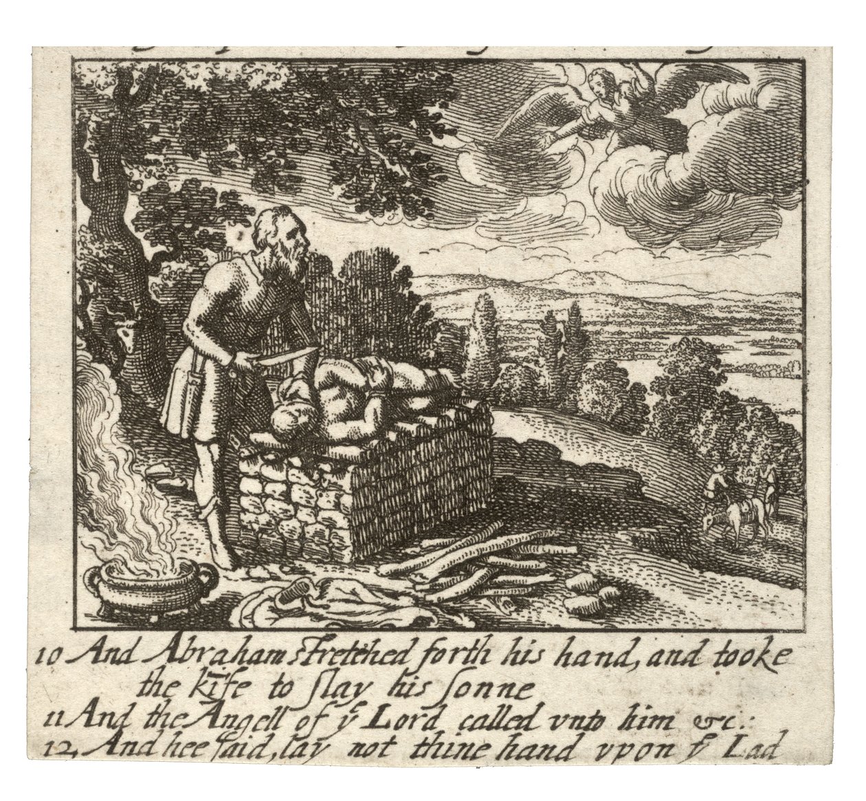 Hagar and the Sacrifice of Isaac (State 2) by Wenceslaus Hollar