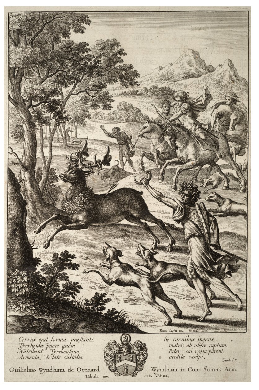 Julus Hunting the Stag of Tyrrheus. State 2 by Wenceslaus Hollar
