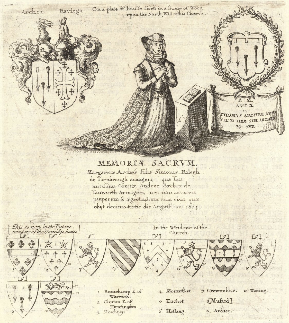 Margaret Archer (monument) (State 2) by Wenceslaus Hollar