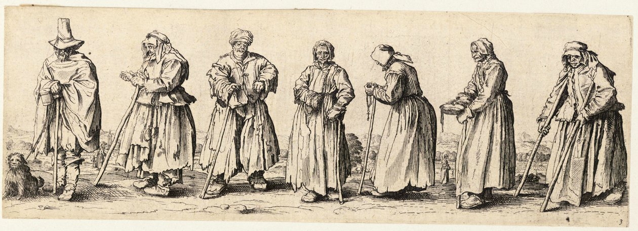 Men and Women Beggars by Wenceslaus Hollar
