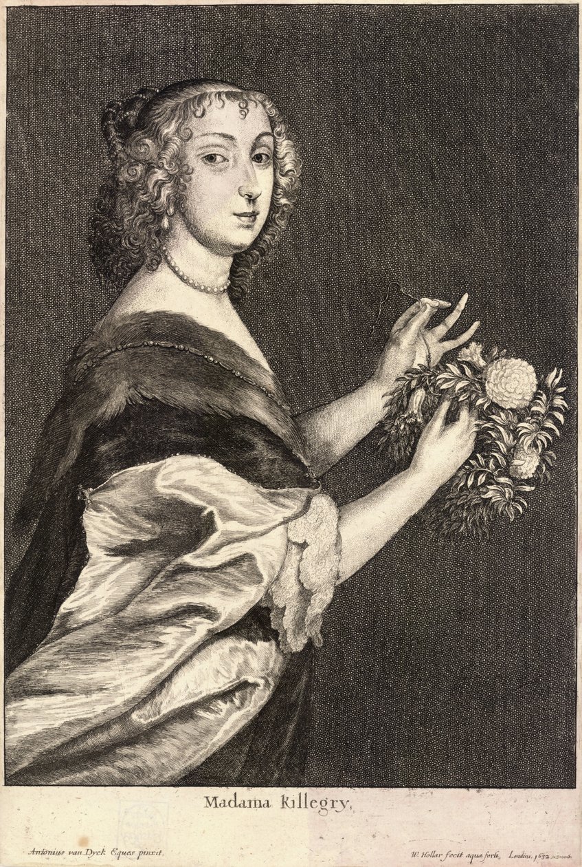 Mrs Killigrew. State 2 by Wenceslaus Hollar